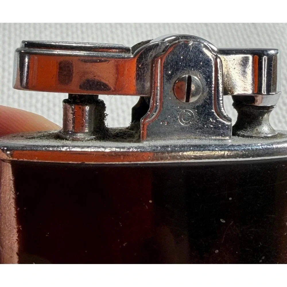 Vintage Ronson Standard Lighter Brown Tortoise Chrome Newark NJ USA Pat 2481195